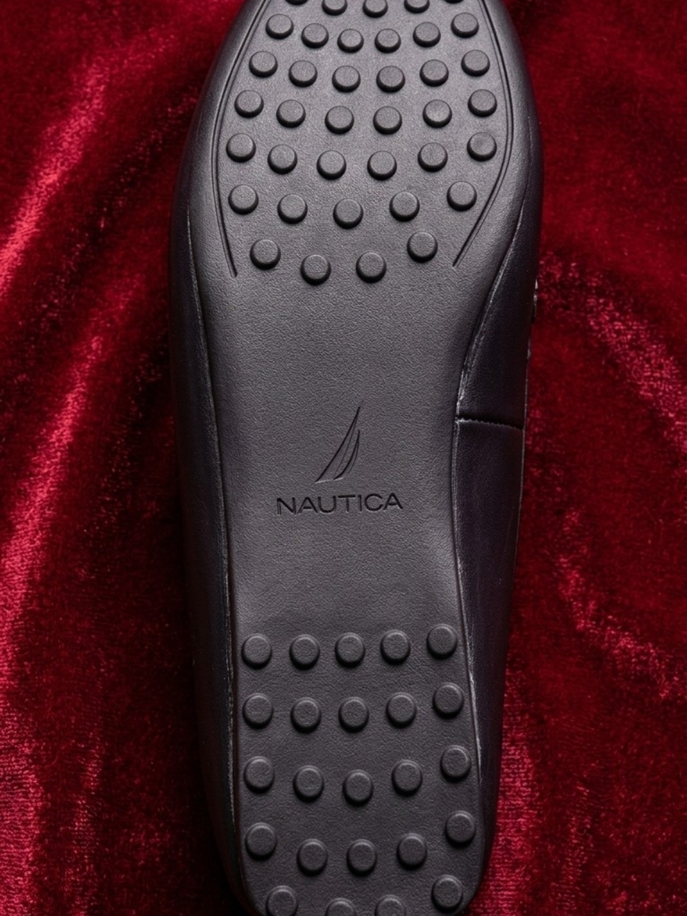 Nautica Black Faux Leather Loafers with Gold Chain Detail Size 11 - Picture 3 of 3